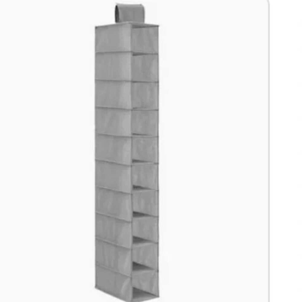IKEA SKUBB 10-Tier Hanging Shoe Closet Organizer Gray 48 x 6 inches